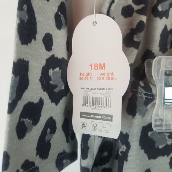 NWT. Cute Little Girls Dress with Bottoms. Animal Print. Size 18 Months. - Picture 4 of 6